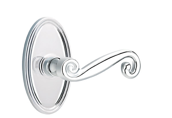 Emtek Rustic Lever Polished Chrome-Oval Rosette
