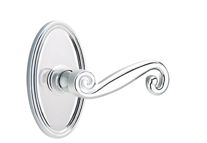 Emtek Rustic Lever Polished Chrome-Oval Rosette