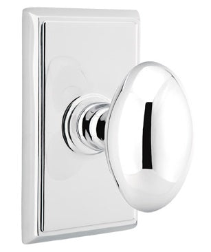 Emtek Egg Interior Mortise Knob with Rectangular Rosette
