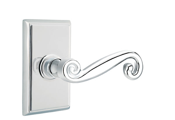 Emtek Rustic Lever Polished Chrome-Rectangular Rosette