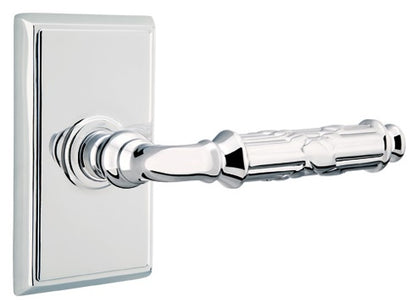 Emtek Ribbon and Reed Lever Polished Chrome-Rectangular Rosette