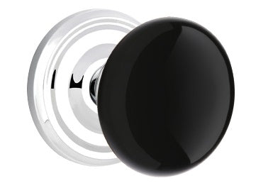 Emtek Ebony Porcelain Knob with Regular Rosette