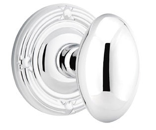 Emtek Egg Interior Mortise Knob with Ribbon & Reed Rosette