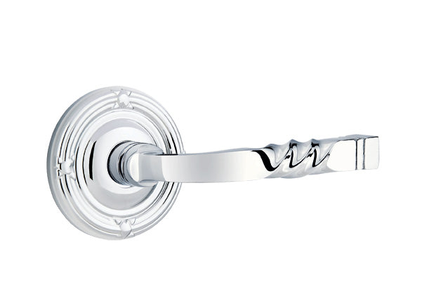 Emtek Santa Fe Lever Polished Chrome-Ribbon and Reed Rosette