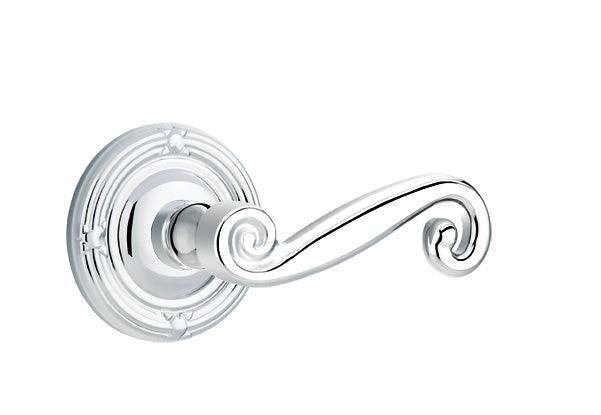 Emtek Rustic Lever Polished Chrome-Ribbon and Reed Rosette
