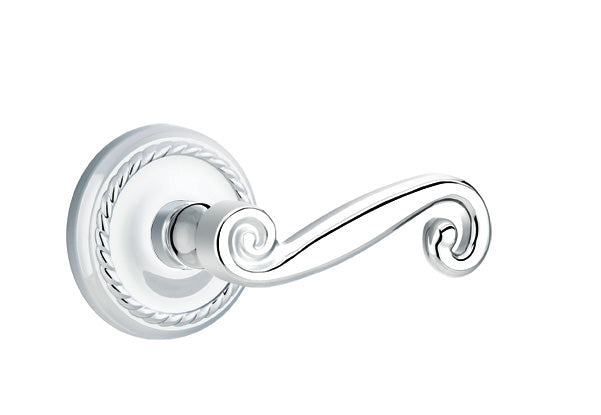 Emtek Rustic Lever Polished Chrome-Rope Rosette