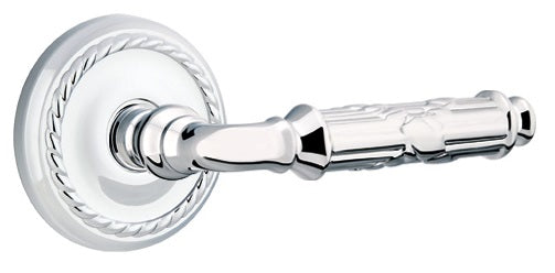 Emtek Ribbon and Reed Lever Polished Chrome-Rope Rosette