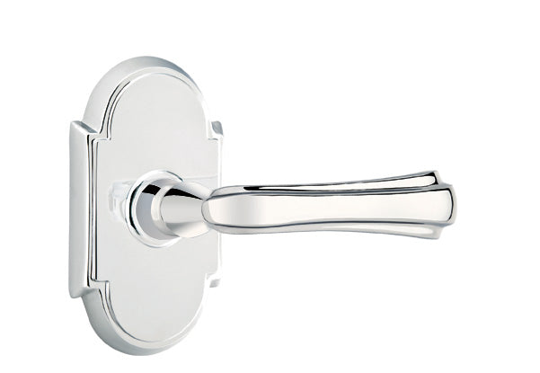 Emtek Wembley Lever with Style 8 Rosette in Polished Chrome