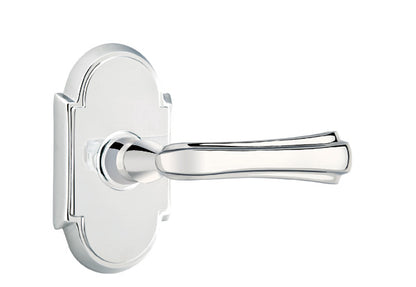Emtek Wembley Lever with Style 8 Rosette in Polished Chrome