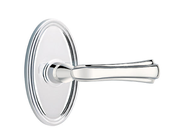 Emtek Wembley Lever with Oval Rosette in Polished Chrome