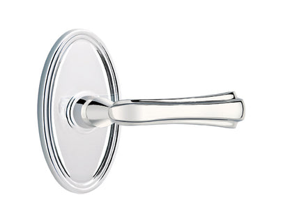 Emtek Wembley Lever with Oval Rosette in Polished Chrome