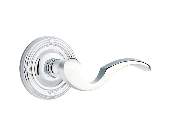 Emtek Cortina Lever Polished Chrome-Ribbon and Reed  Rosette