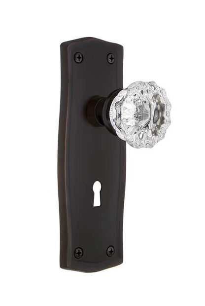 Nostalgic Warehouse Prairie Plate with Crystal Knob - Timeless Bronze