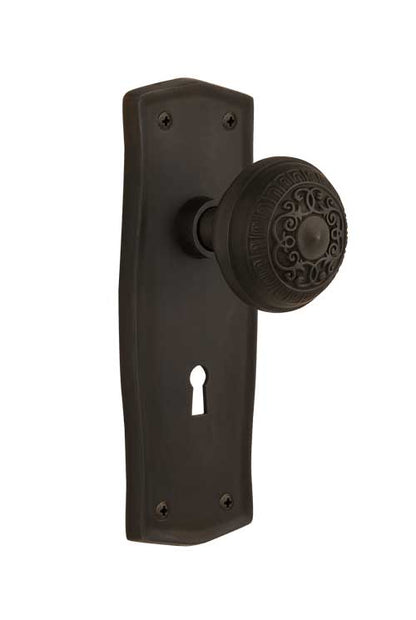 Nostalgic Warehouse Prairie Plate with Egg and Dart Knob - Mortise Lock