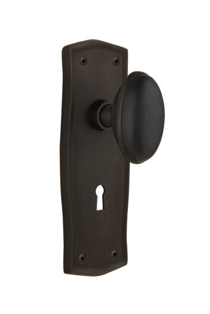Nostalgic Warehouse Prairie Plate with Homestead Knob  - Oil Rubbed Bronze