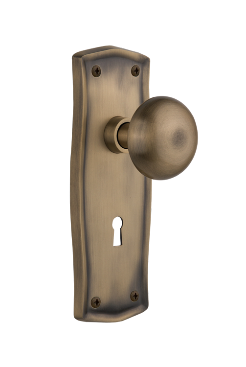 Nostalgic Warehouse Prairie Plate with New York Knob - Antique Brass