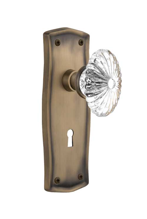 Nostalgic Warehouse Prairie Plate with Oval Fluted Crystal Knob