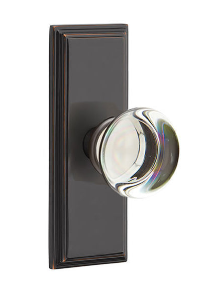 Emtek Providence Crystal Knob with Wilshire Sideplate