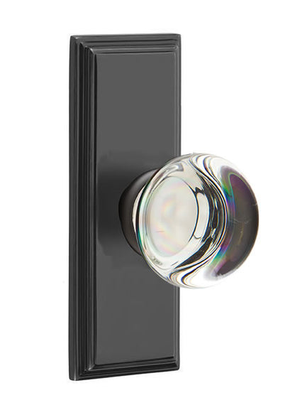 Emtek Providence Crystal Knob with 7 Inch Wilshire Sideplate