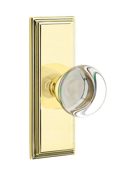 Emtek Providence Crystal Knob with 7 Inch Wilshire Sideplate