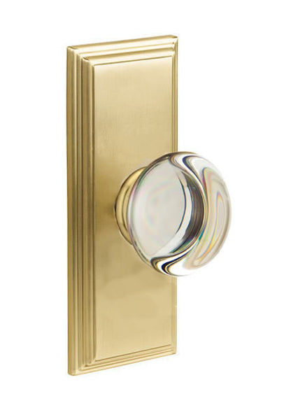 Emtek Providence Crystal Knob with 7 Inch Wilshire Sideplate