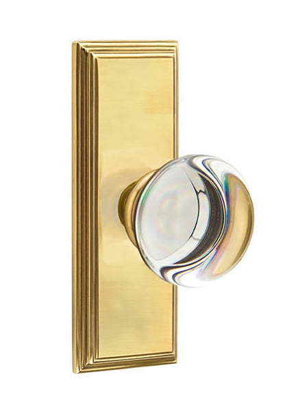 Emtek Providence Crystal Knob with 7 Inch Wilshire Sideplate