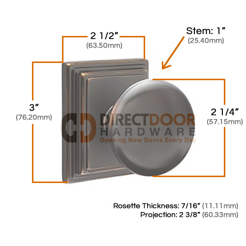 Emtek Providence Knob with Wilshire Rosette