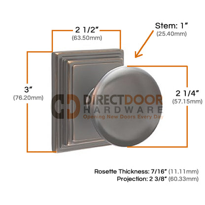 Emtek Providence Knob with Wilshire Rosette