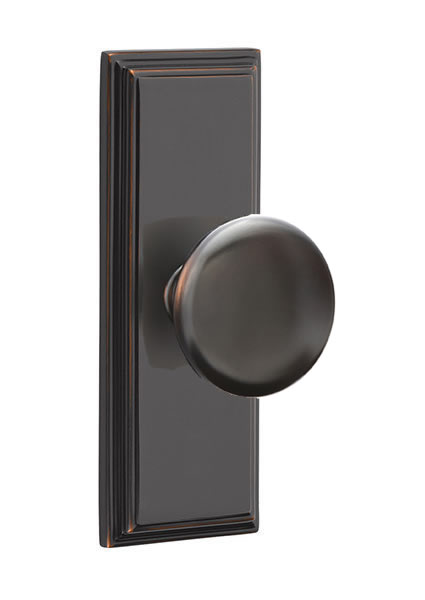 Emtek Providence Knob with 7 Inch Wilshire Sideplate