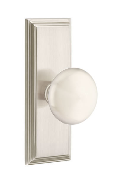 Emtek Providence Knob with 7 Inch Wilshire Sideplate