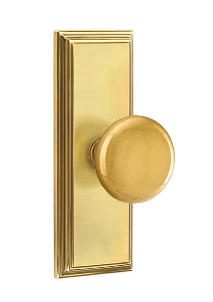 Emtek Providence Knob with 7 Inch Wilshire Sideplate