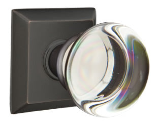 Emtek Providence Crystal Knob with Quincy Rosette