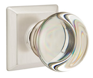 Emtek Providence Crystal Knob with Quincy Rosette