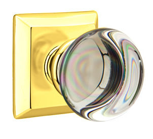 Emtek Providence Crystal Knob with Quincy Rosette
