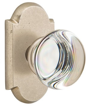 Emtek Providence Crystal Knob with Sandcast Bronze Style 1 Rosette
