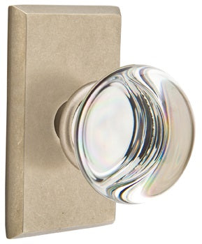Emtek Providence Crystal Knob with Sandcast Bronze Style 3 Rosette