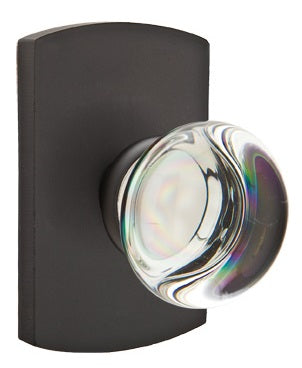 Emtek Providence Crystal Knob with Sandcast Bronze Style 4 Rosette