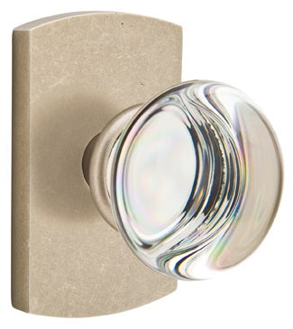 Emtek Providence Crystal Knob with Sandcast Bronze Style 4 Rosette