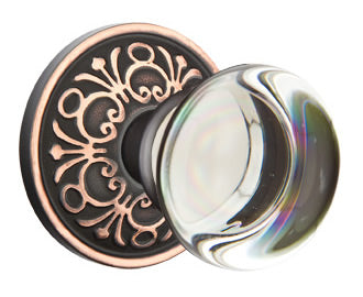 Emtek Providence Crystal Knob with Lancaster Rosette
