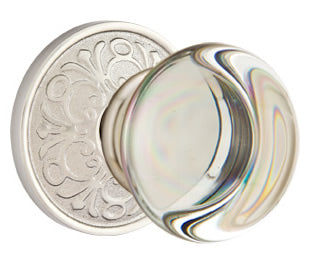 Emtek Providence Crystal Knob with Lancaster Rosette