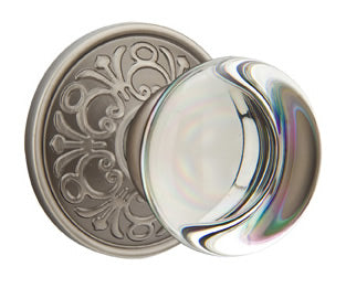Emtek Providence Crystal Knob with Lancaster Rosette