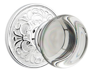 Emtek Providence Crystal Knob with Lancaster Rosette
