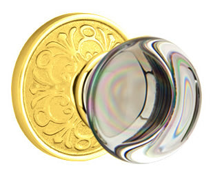 Emtek Providence Crystal Knob with Lancaster Rosette