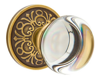 Emtek Providence Crystal Knob with Lancaster Rosette