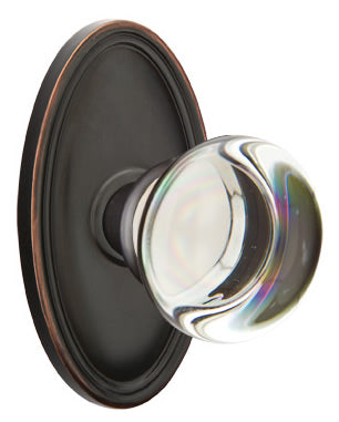 Emtek Providence Crystal Knob with Oval Rosette