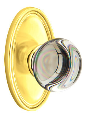 Emtek Providence Crystal Knob with Oval Rosette