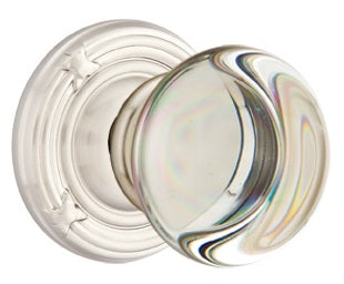Emtek Providence Crystal Knob with Ribbon & Reed Rosette