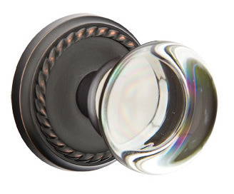 Emtek Providence Crystal Knob with Rope Rosette