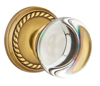 Emtek Providence Crystal Knob with Rope Rosette