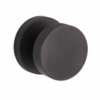 Baldwin Reserve Series Contemporary Knob with Square Rosette - Venetian Bronze
